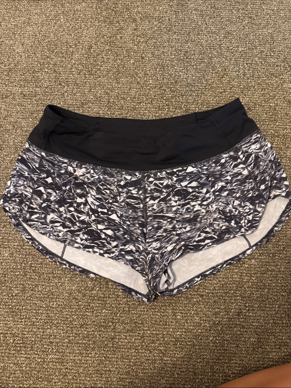 lululemon athletica Black & White Marbled Athletic Shorts